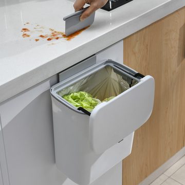 Rnemitery Mülleimer Küchenmülleimer mit Deckel 9L Hängende Mülleimer für Küchenschrank Tür