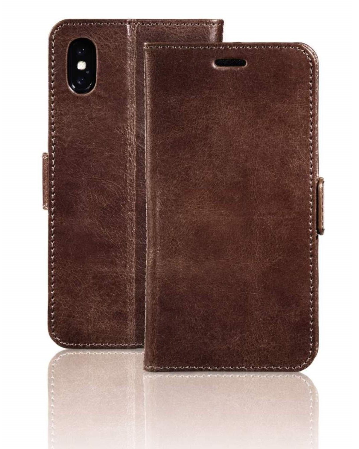 Pazzimo Handyhülle Leder Booklet Smart Case Tasche Hülle Cover 14,73 cm (5,8 Zoll), passend für Apple iPhone X/XS, weiches Innenfutter