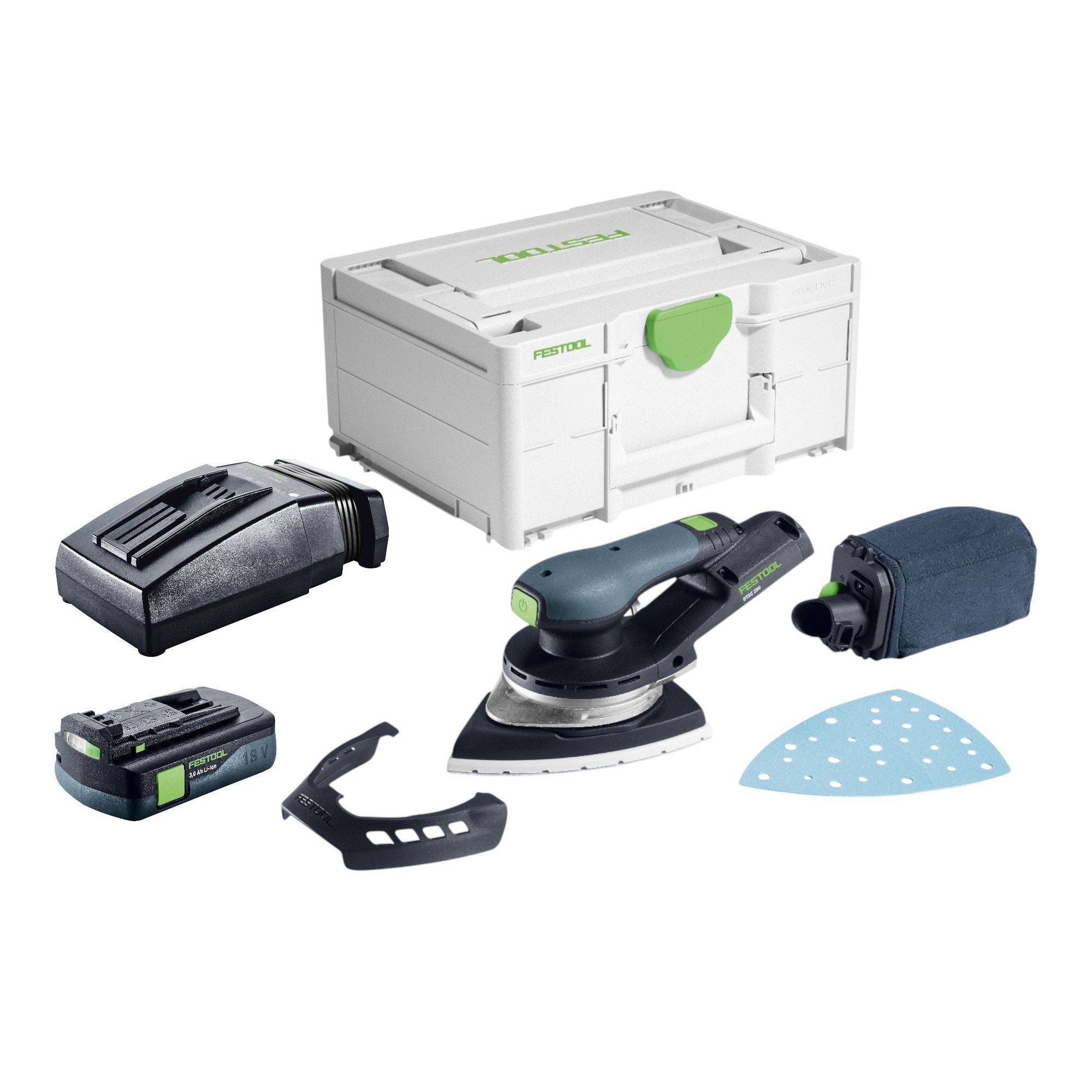 FESTOOL Deltaschleifer DTSC 200-Basic 18 V + 1x Akku 3,0 Ah + Ladegerät + Systainer