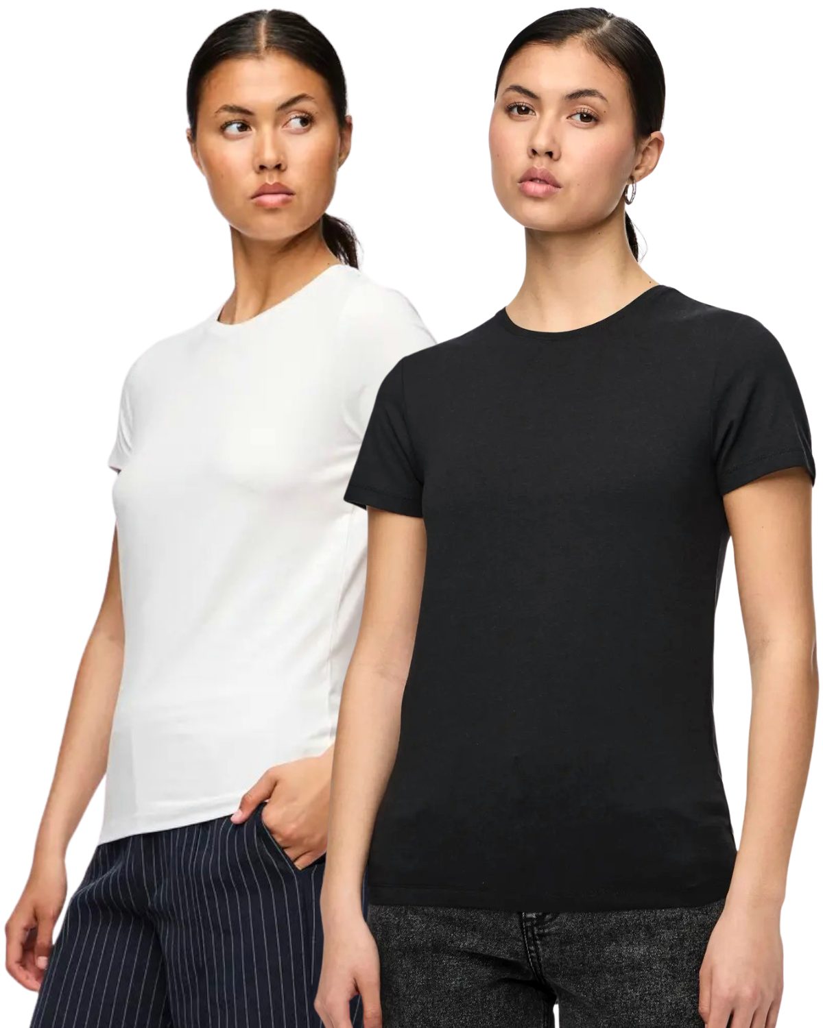 pieces T-Shirt (2er-Pack) Basic Rundhals T-Shirts im 2er-Pack günstig online kaufen