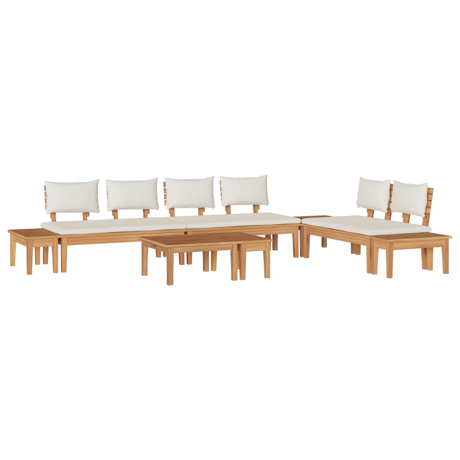 vidaXL Gartenlounge-Set Gartensofa-set 5 pcs Braun und Creme, (5-tlg)