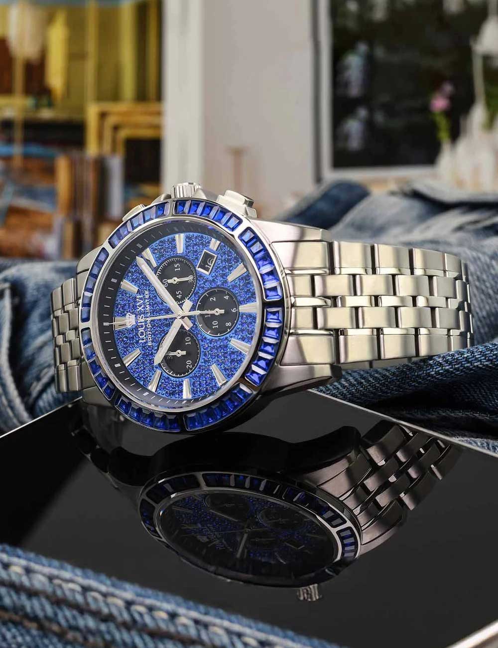 LOUIS XVI Quarzuhr Louis XVI XLXVI1133 Herrenuhr Majesté Iced Out Baguette 43mm 5ATM Louis XVI XLXVI1133 Herrenuhr Majesté Iced Out Baguette 43mm 5ATM