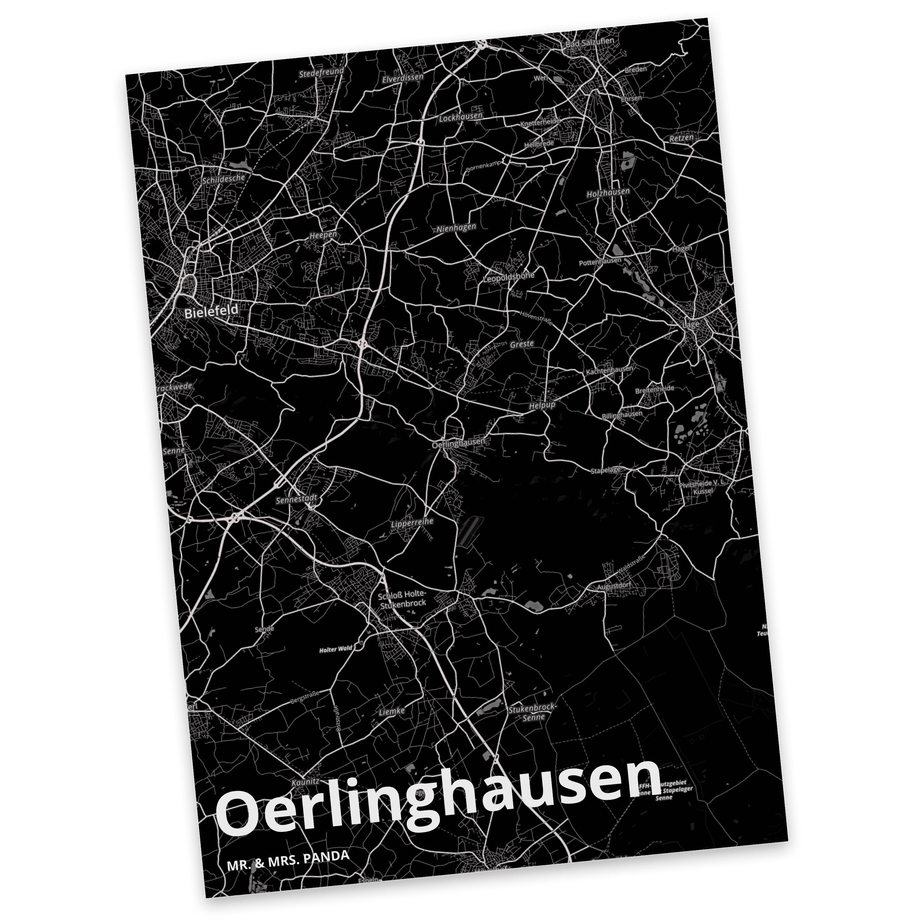 Ort, - Dankeskarte, Landkart Mr. Oerlinghausen Stadt Dorf Panda Mrs. Geschenk, & Postkarte Karte