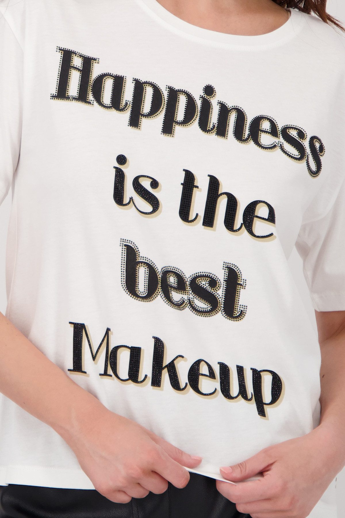 Monari T-Shirt Shirt Happiness Mit Rundhalsausschnitt