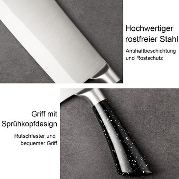 DOPWii Messer-Set Messer-Set mit Block, 8-teiliges scharfes Küchenmesser-Set, mit Schärfer, Schneiden, Würfeln Schneiden