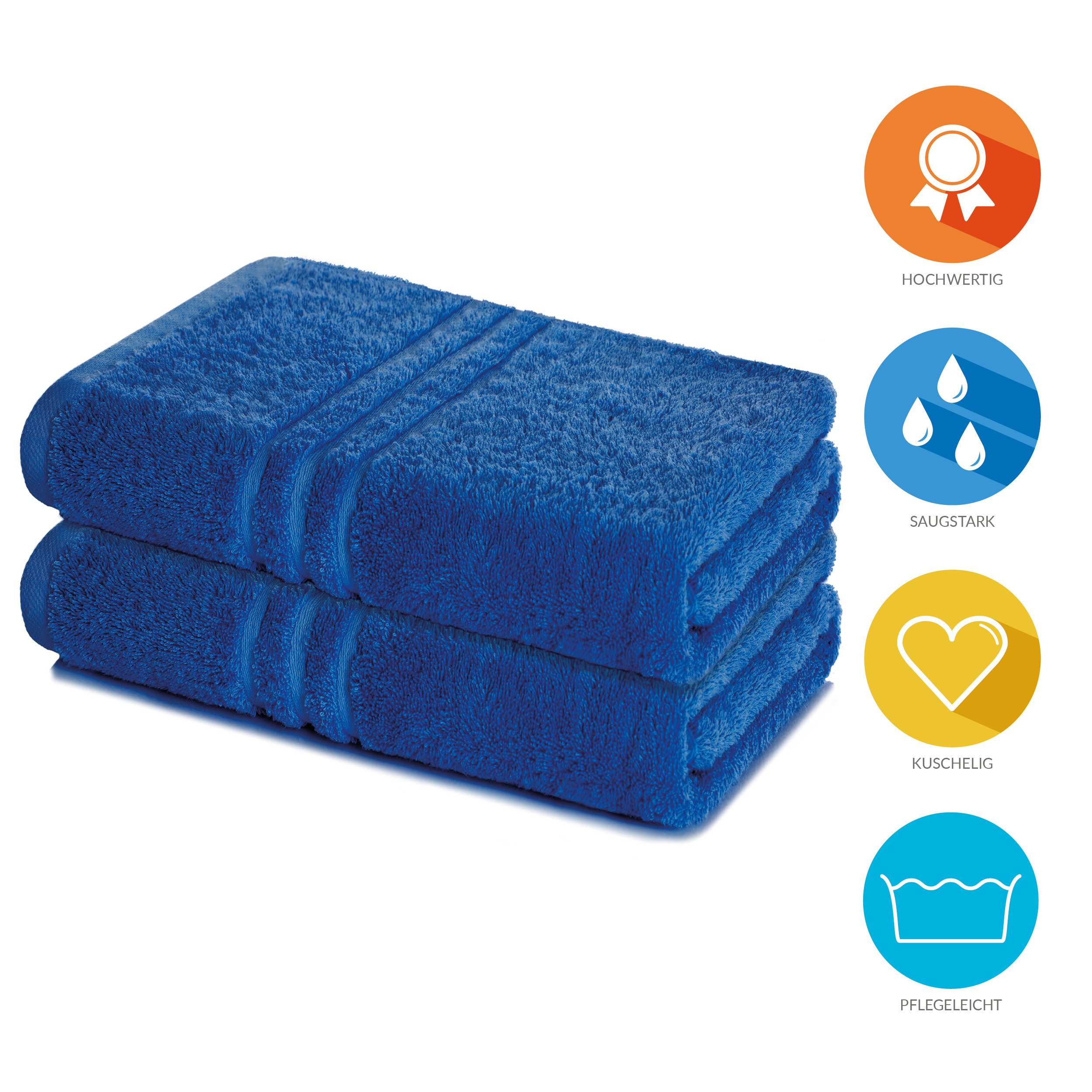 Lavea Badetuch Elena 2er Set Badetücher 100x150 cm, Duschtuch, 500 g/m² Frottier, weich & saugstark, pflegeleicht