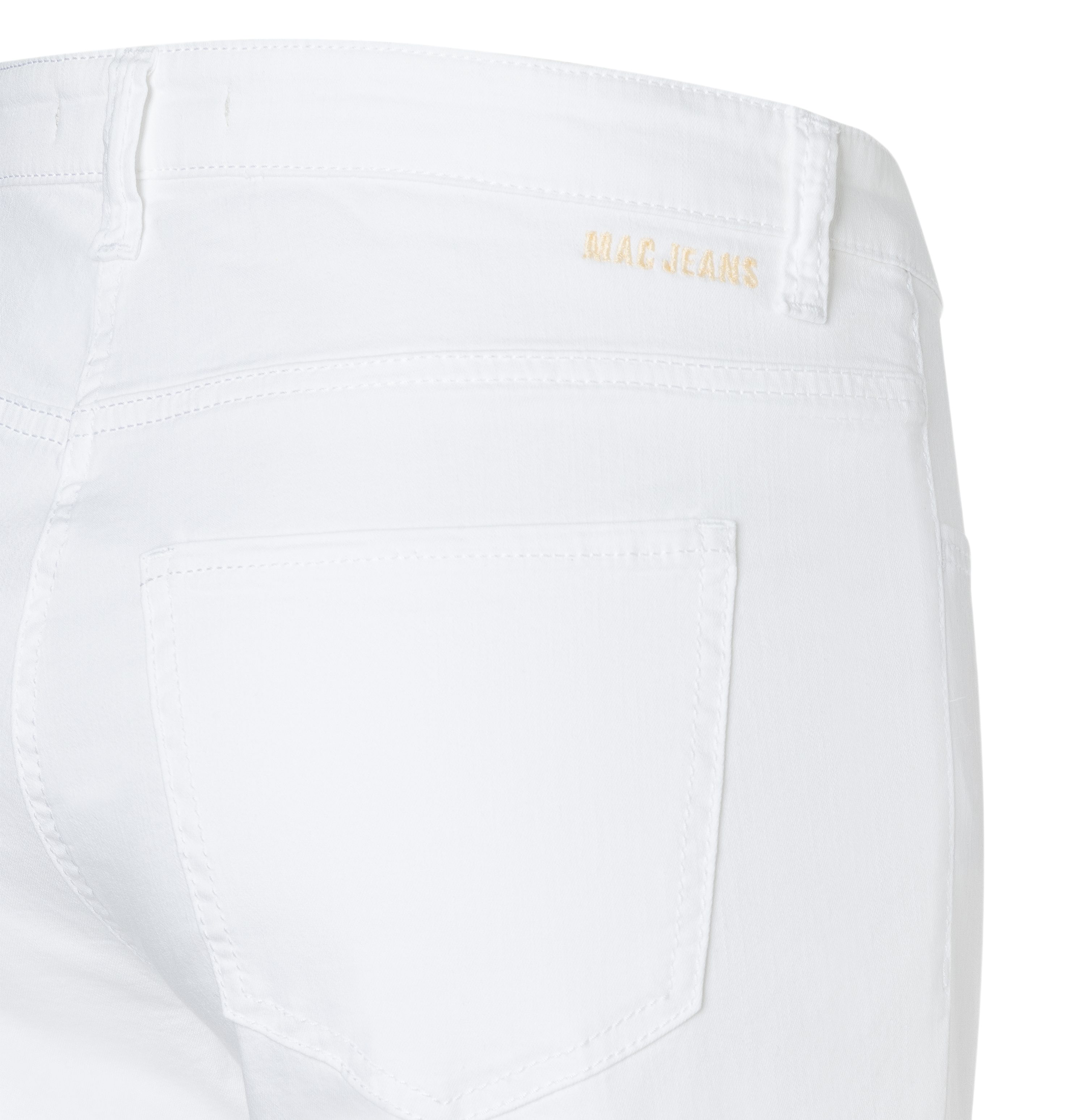 MAC 5-Pocket-Jeans weiß, Casual, Baumwolle, Unifarben, Straight Leg, Mittel