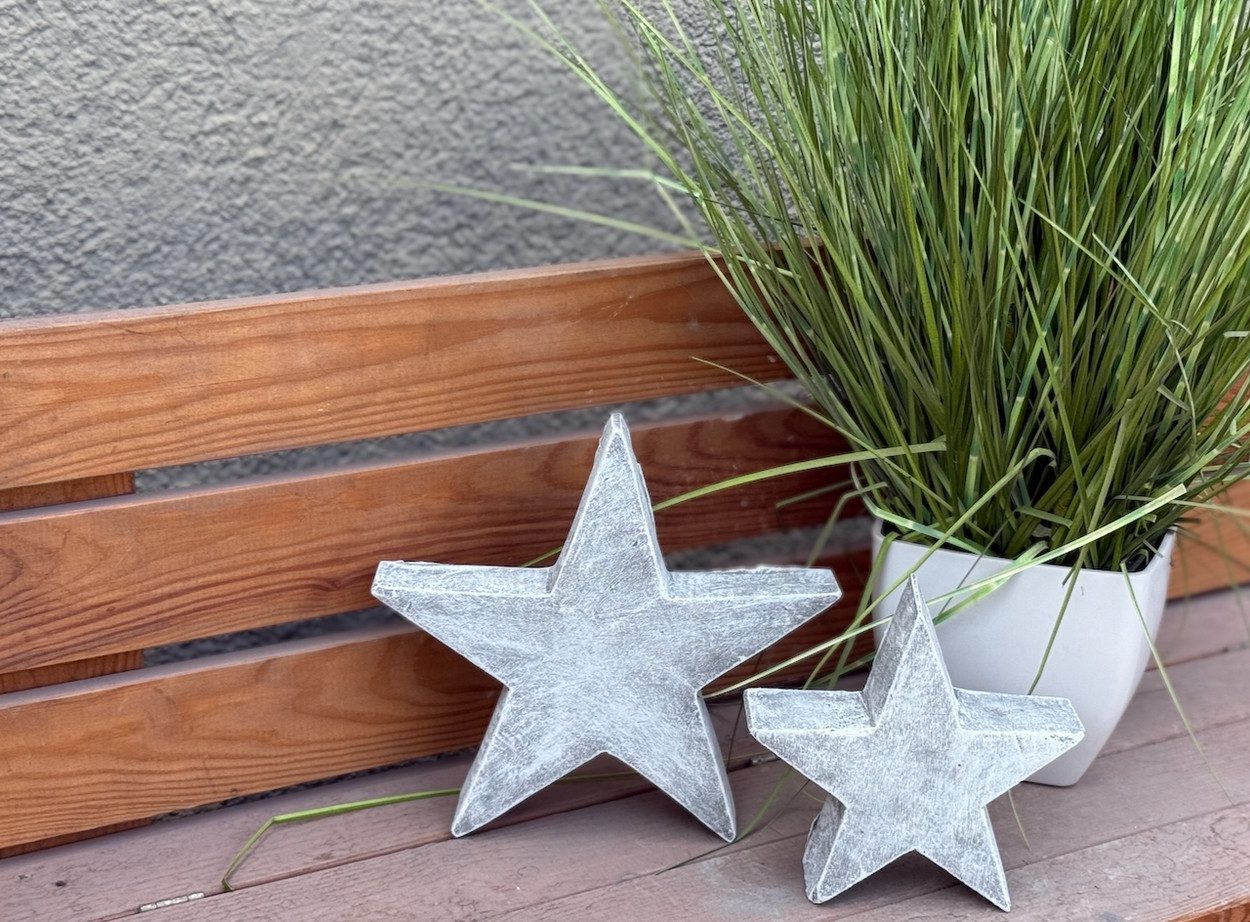 Stone and Style Gartenfigur Steinskulptur 2er Set Sterne, frostfest, massiv günstig online kaufen