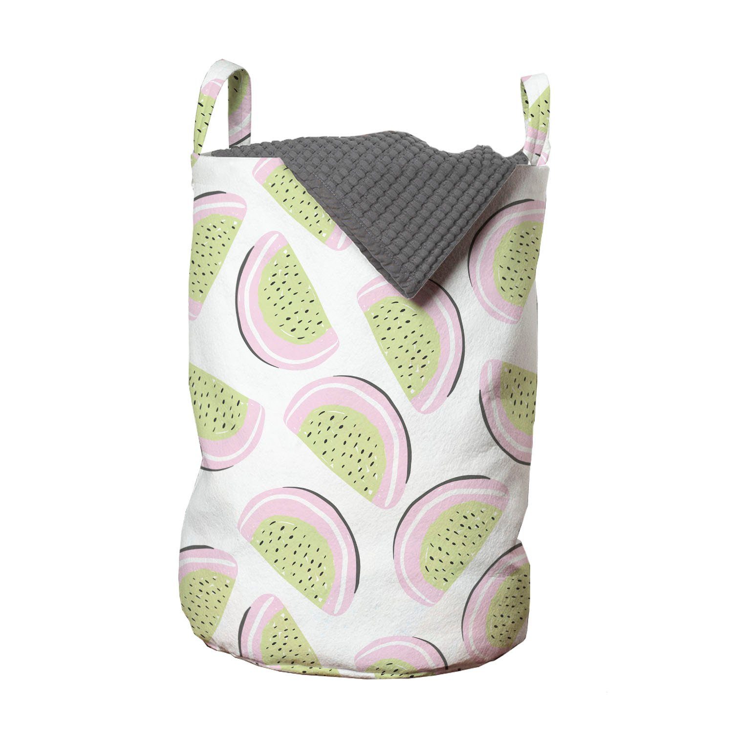 Abakuhaus Wäschesäckchen Wäschekorb mit Frische Melone Zusammenfassung Kordelzugverschluss für Waschsalons, Griffen Wassermelone