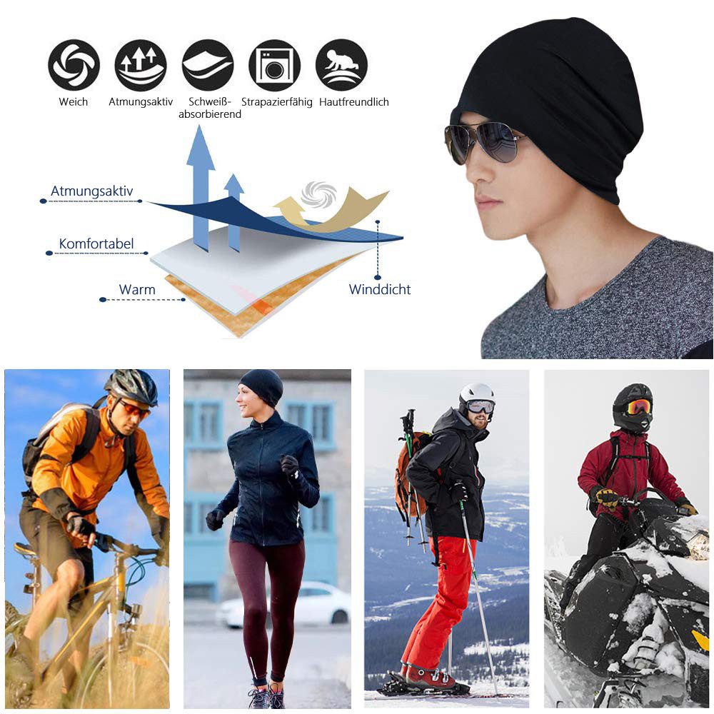 Zaewry Beanie Leichte Beanie-Mütze – Baumwoll-Kopfbedeckung, dünne Strickmütze (2-St) – Bild 5 von 5