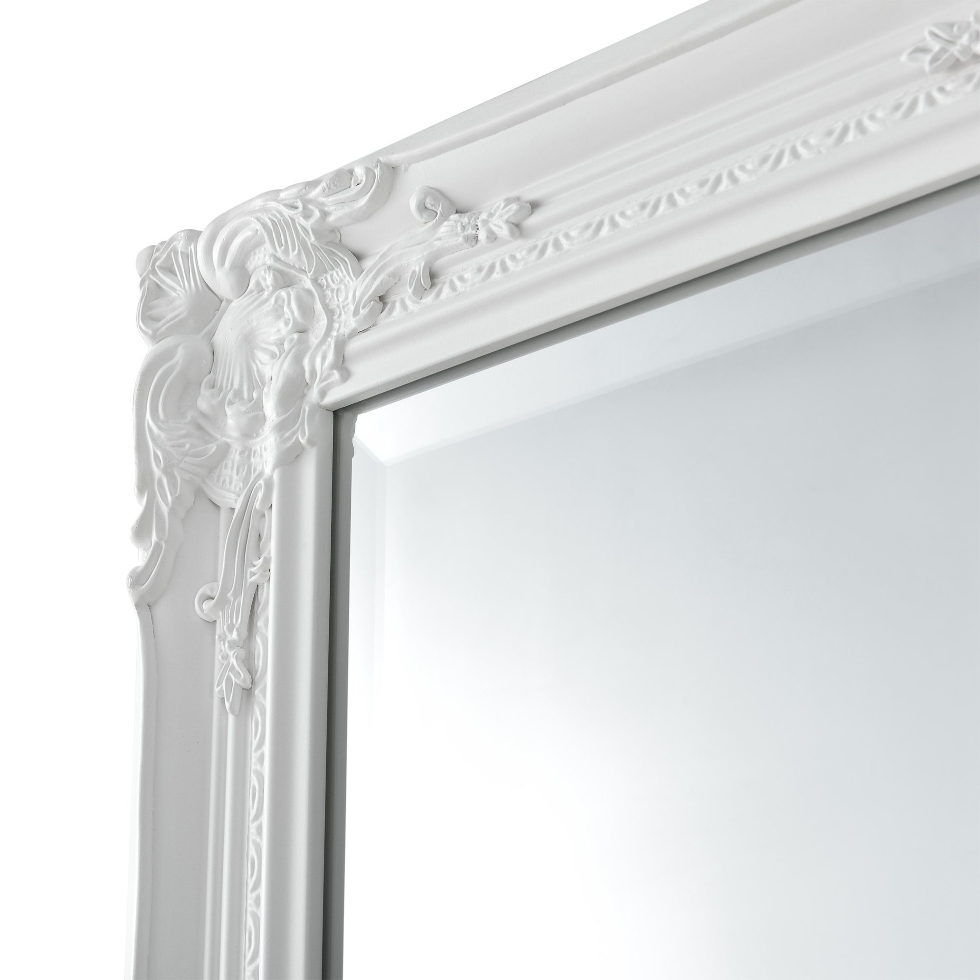 en.casa Wandspiegel, Antik cm Weiß 42 132 Spiegel x »Livorno« Ganzkörperspiegel