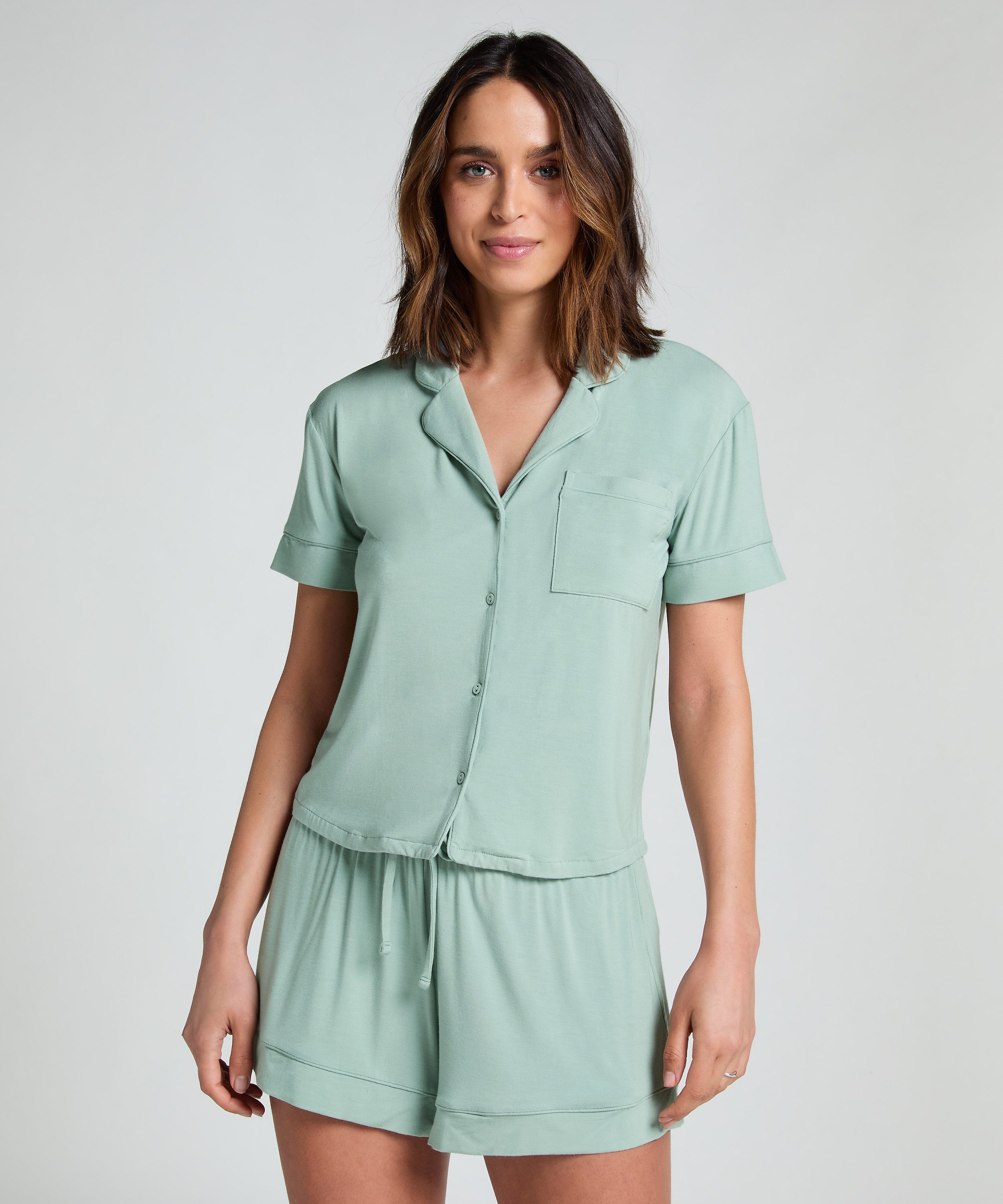 Hunkemöller Pyjama Kurzärmelige Jersey-Jacke Essential