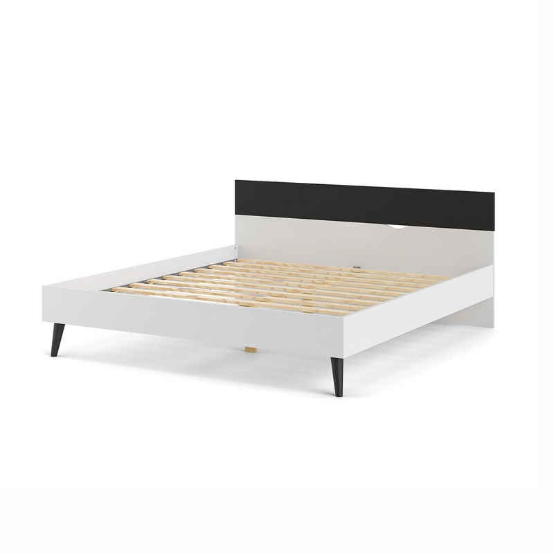 ebuy24 Bett Napoli Bett Doppelbett 180x200 cm, weiss, mattschw (1-tlg)