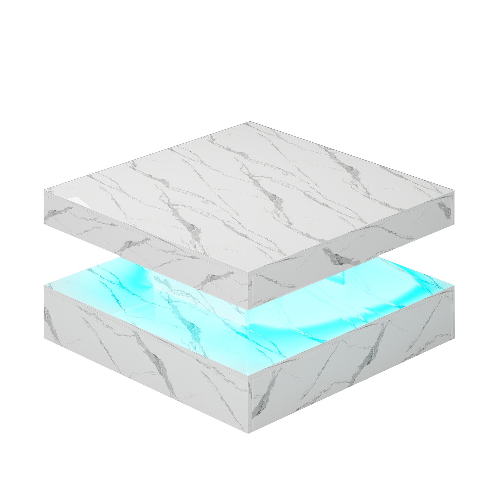 radelldar Couchtisch Wohnzimmertisch Hochglanz mit Beleuchtung&Fernsteuerun günstig online kaufen