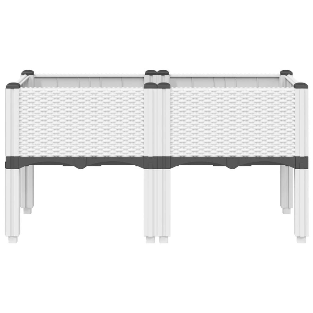 vidaXL Blumentopf Pflanzkasten mit Beinen Weiß günstig online kaufen
