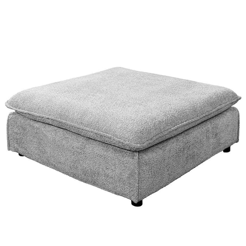 LebensWohnArt Sitzhocker Moderner Hussenhocker PARADISO 100cm Bouclé grau F günstig online kaufen