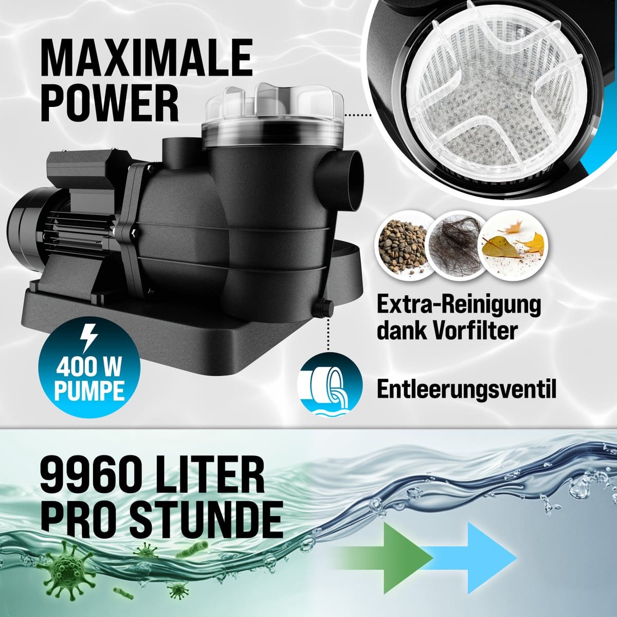 monzana Sandfilteranlage, SF102K 11.000L/h bis 35.000L günstig online kaufen