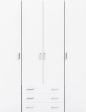 Home affaire Kleiderschrank graue Stangengriffe, einfache Selbstmontage, 200,4 x 154 x 49,5 cm