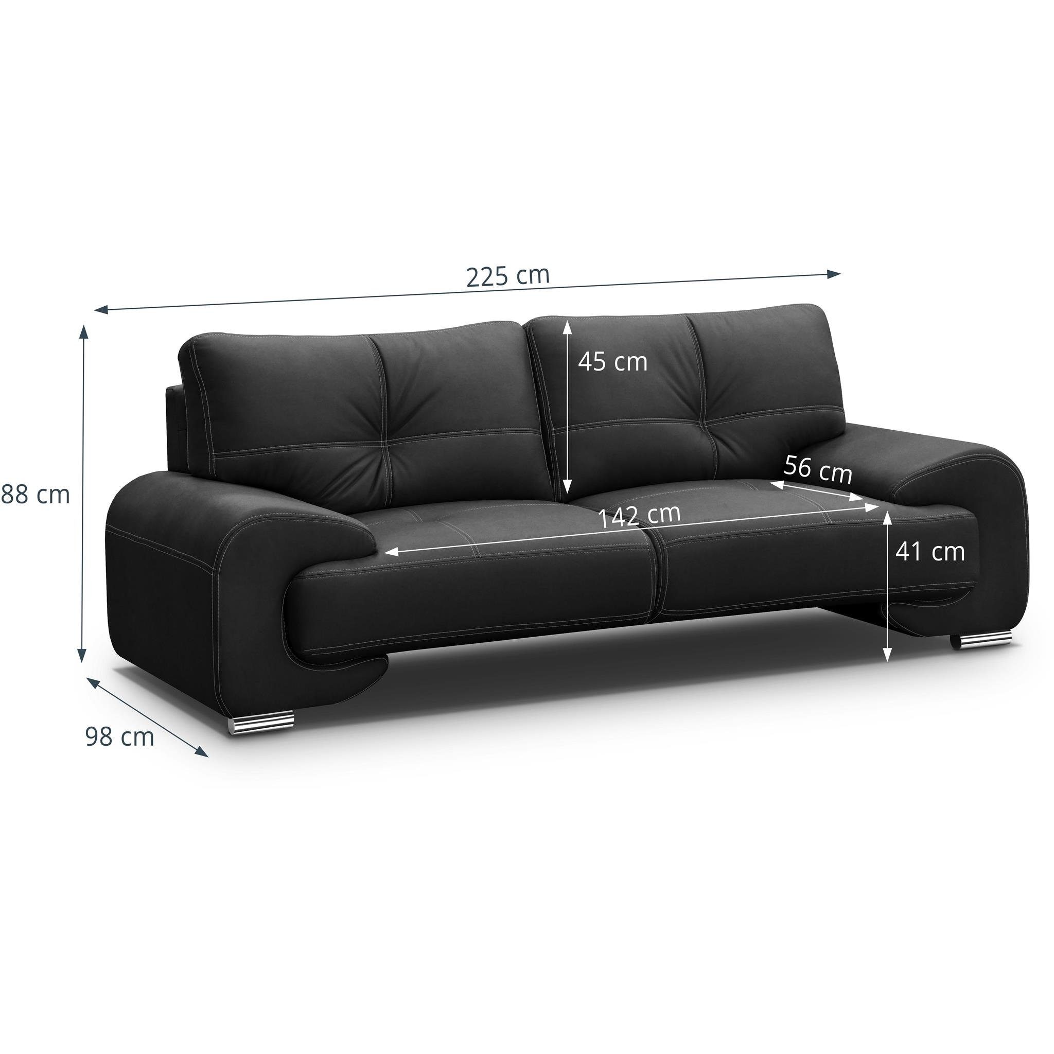 Beautysofa 3-Sitzer Maxime lux, 3-Sitzer Sofa günstig online kaufen