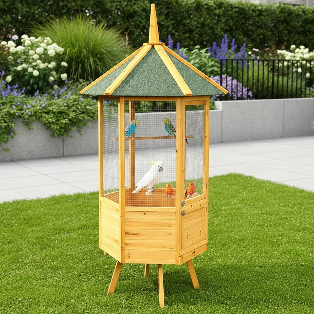 Mucola Vogelhaus Vogel Käfig Tierkäfig Zimmervoliere, herausziehbare Bodenschubladen