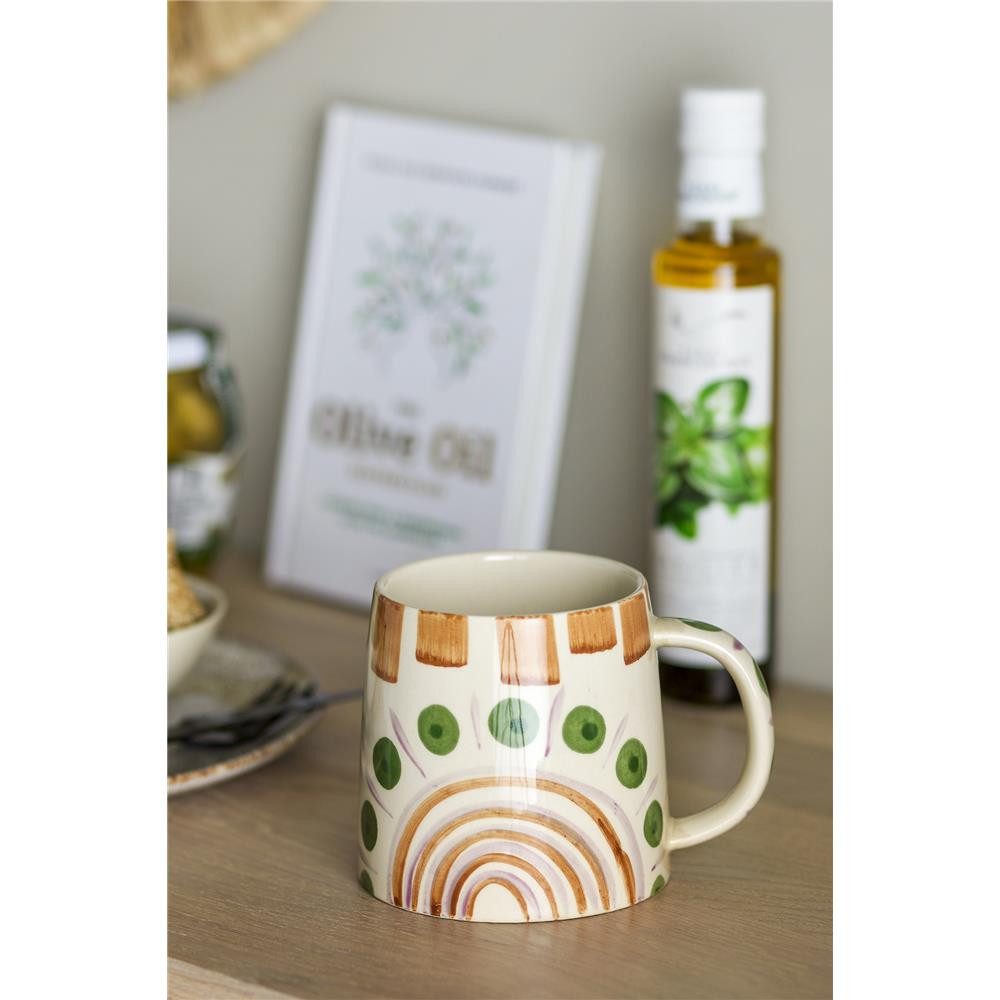 Bloomingville Tasse Shama, Steingut, Becher in Grün, D14,5xH11 cm