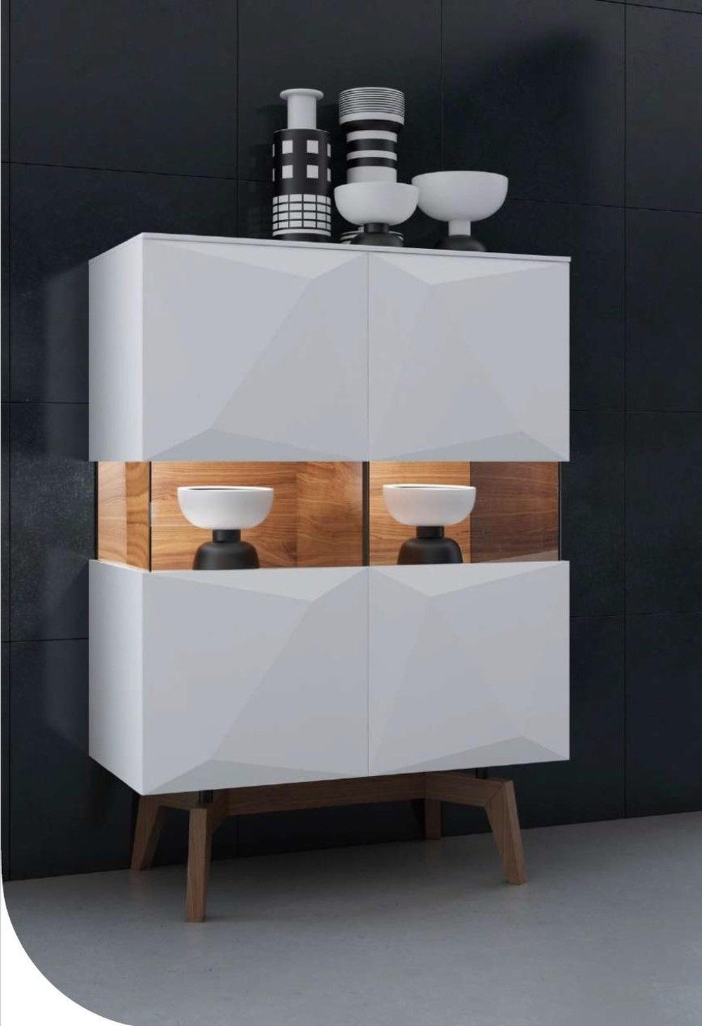 JVmoebel Anrichte Elegante Designer-Vitrine aus Holz für das Wohnzimmer (1 St., Anrichte), Made in Europa