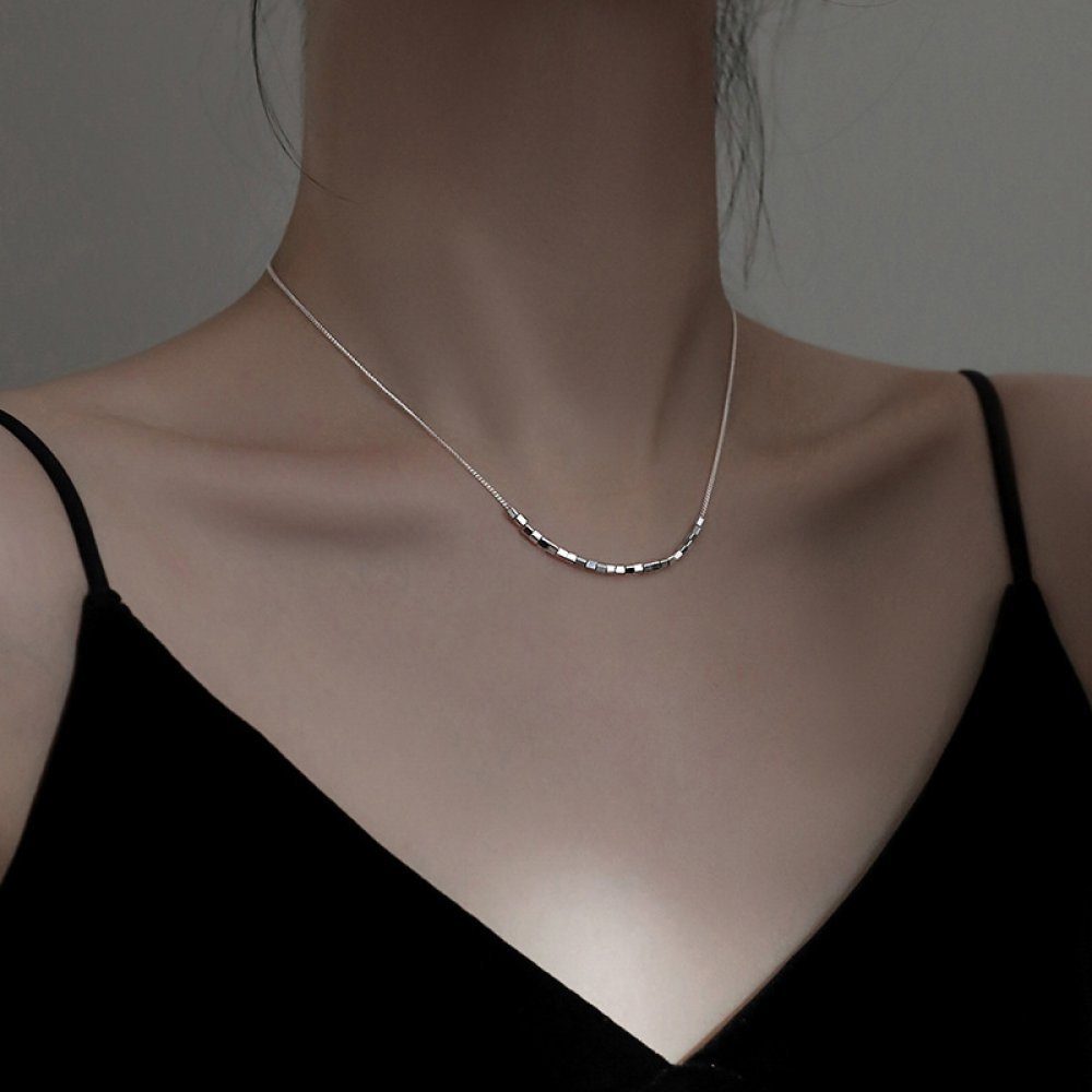 Damen Nähten Halskette quadratischen für Charm-Kette (1-tlg) Elegante geometrischen mit WaKuKa