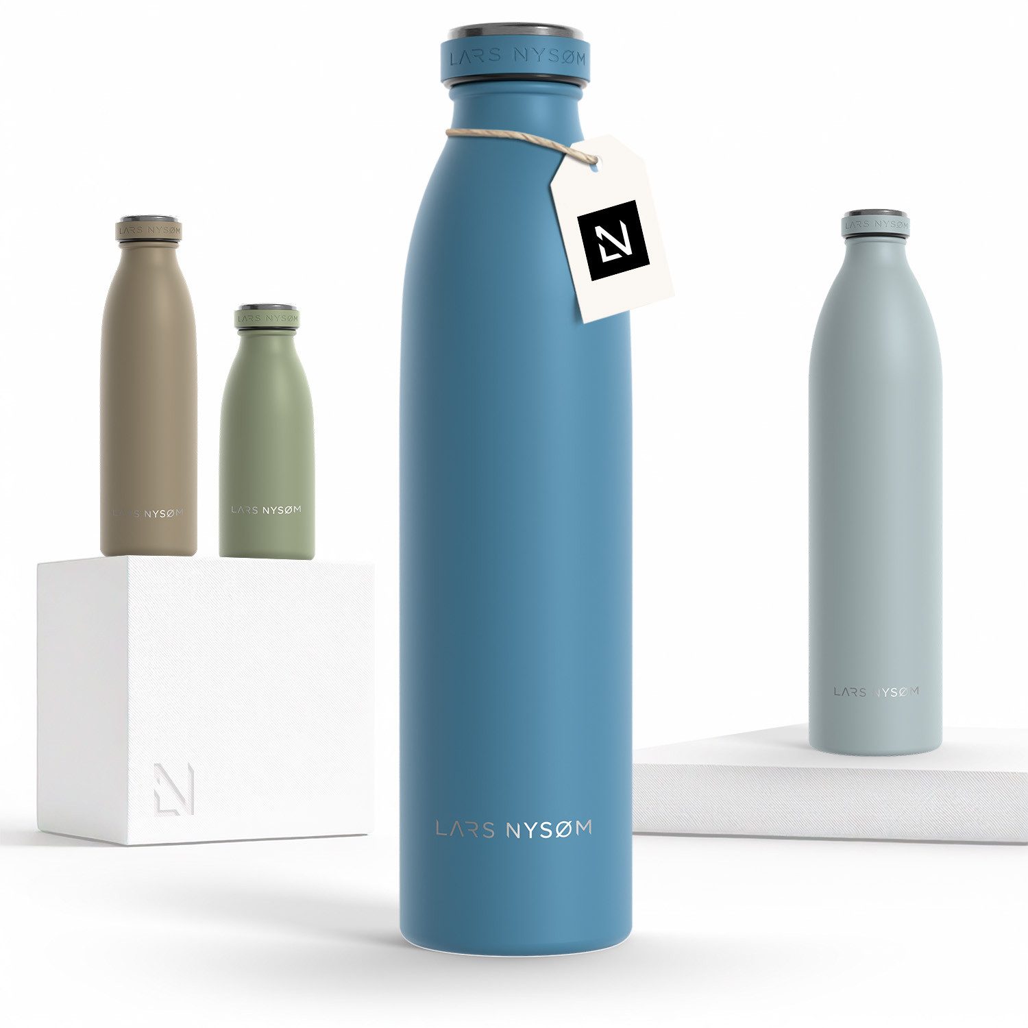 LARS NYSØM Thermoflasche Ren, Isolierflasche mit Vakuum Isolierung: 12h heiß / 24h kühl