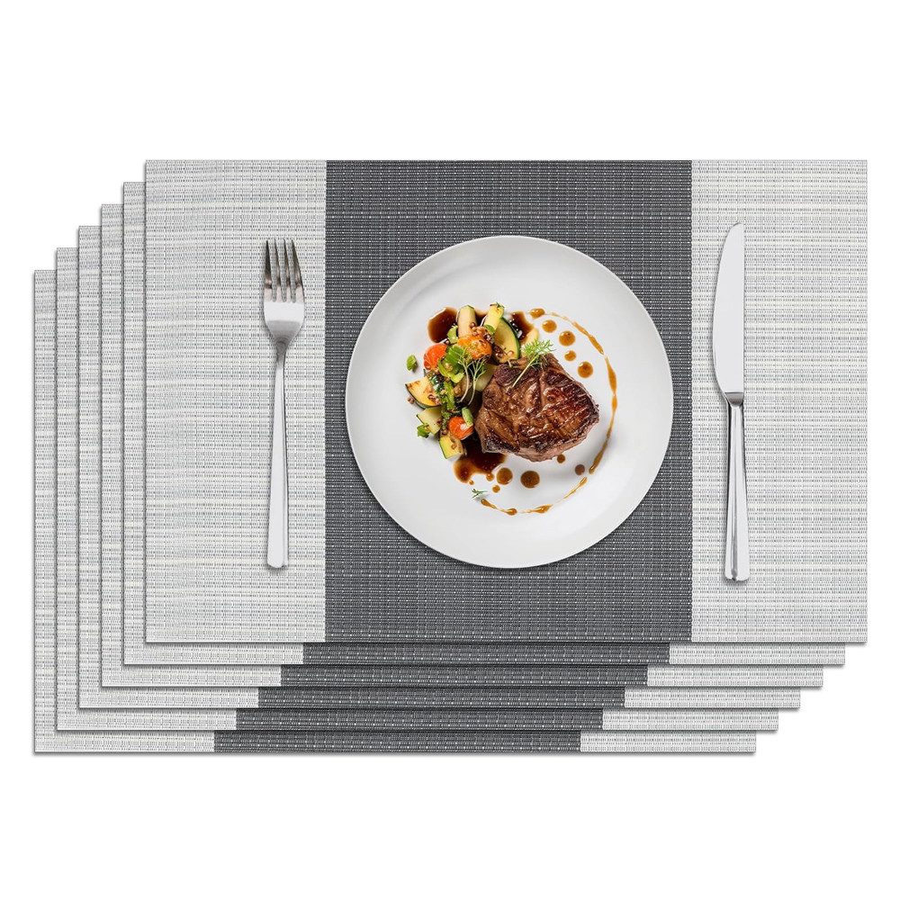TUWENA Platzset 6er Set Platzsets rutschfest PVC, Platzdeckchen für Zuhause Restaurant
