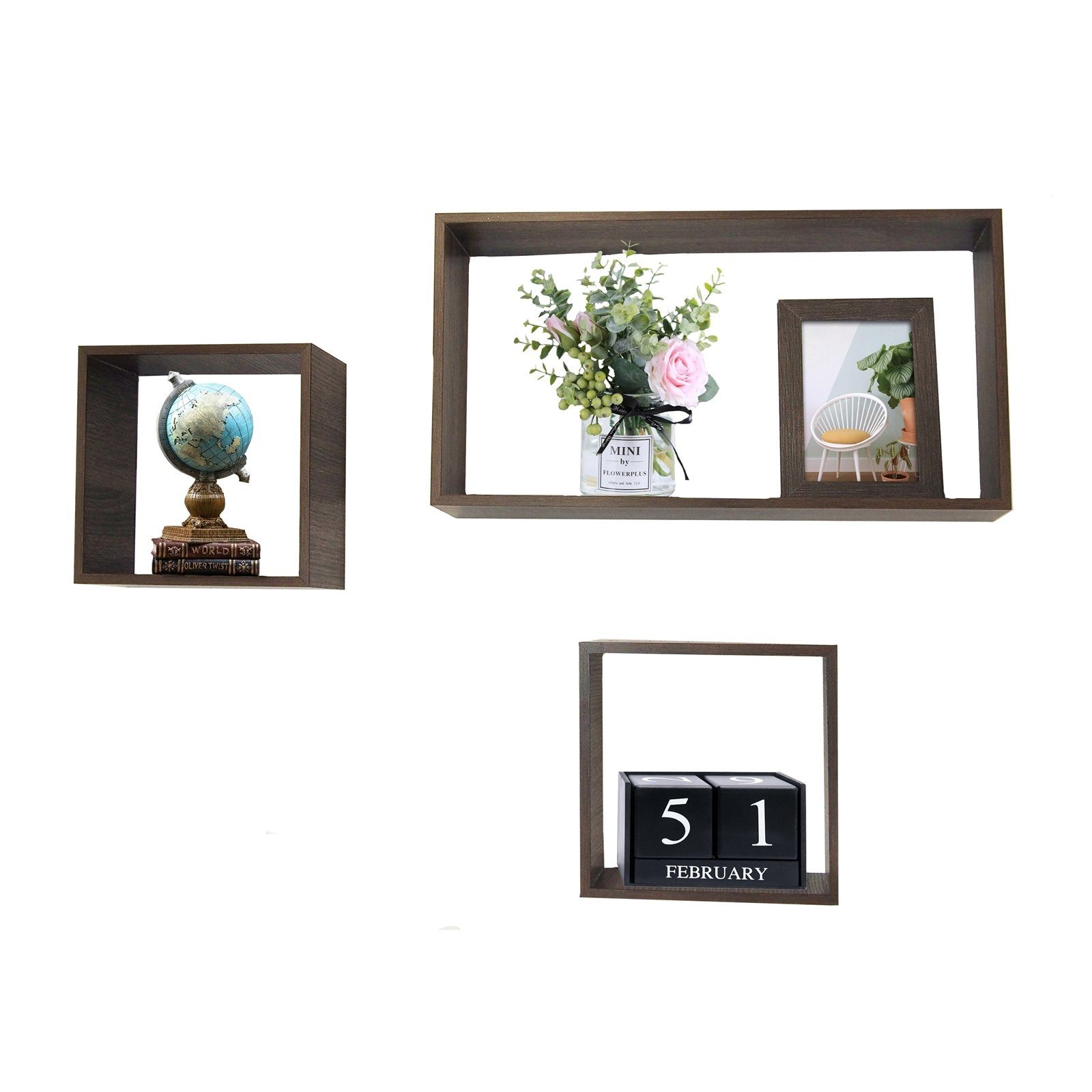 HTI-Line Wandregal Regalset 3er Viola, Set 3-tlg., Wandregale 2 verschieden günstig online kaufen