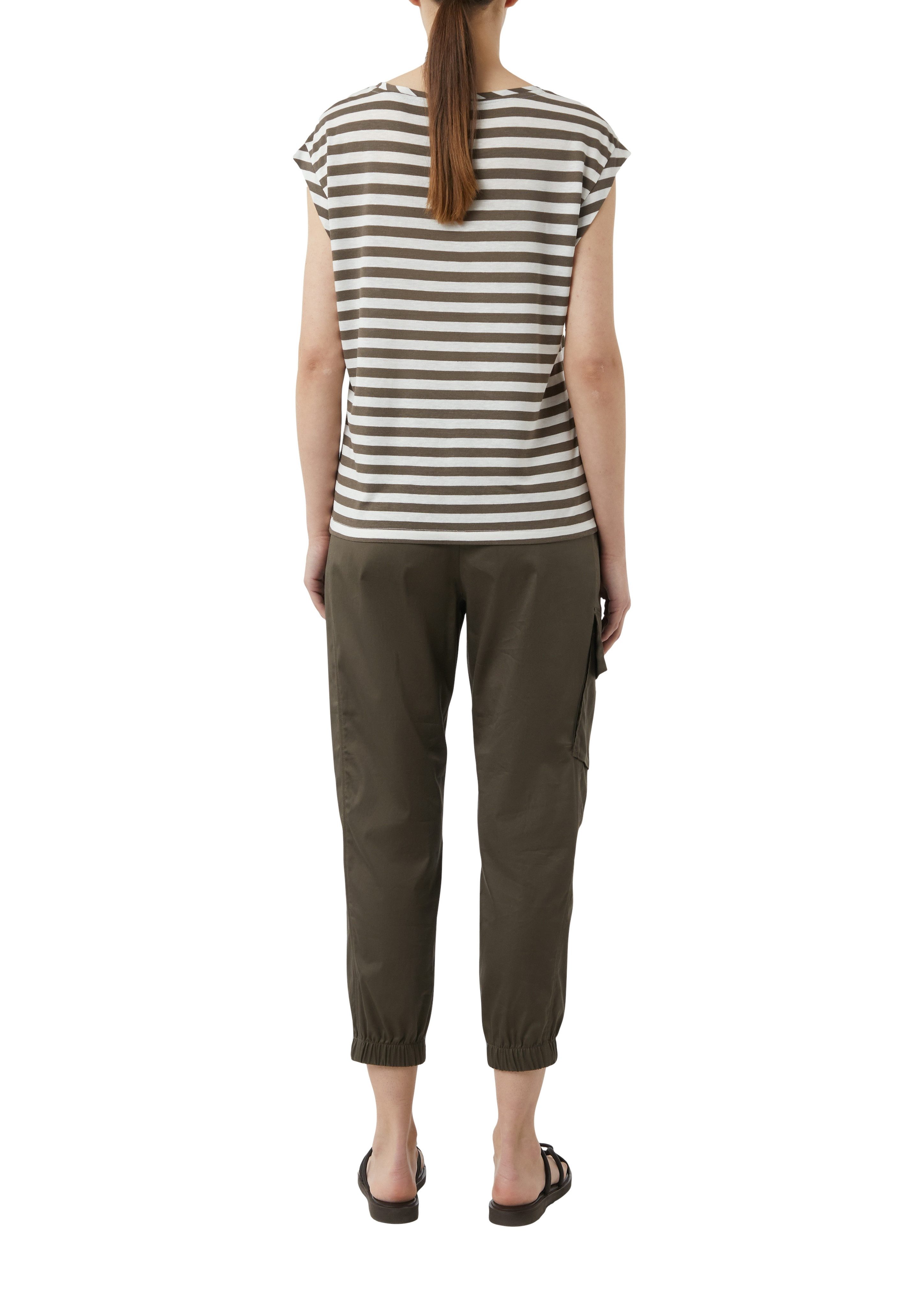 comma T-Shirt mit Streifen Muster