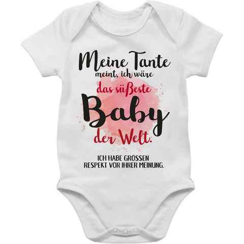 Shirtracer Shirtbody Meine Tante meint, ich wäre das süßeste Baby der Welt. Strampler Baby Mädchen & Junge