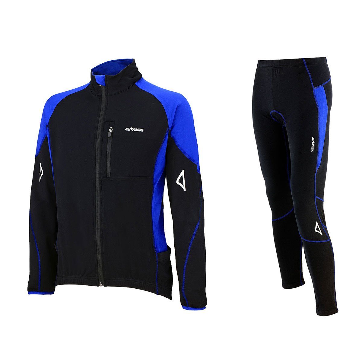 Airtracks Fahrradhose Herren Thermo Radtrikot Set Pro T (Fahrradtrikot Set, 2-tlg., Fahrradhose lang + Fahrradtrikot Langarm für Herbst-Winter) » S M L XL XXL XXXL «