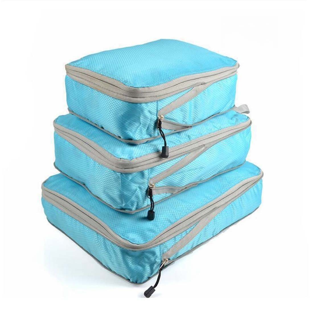 YANN Aufbewahrungskorb Dreiteiliges Reise-Aufbewahrungstaschen-Set, (wasserdichte Unterwäsche-Aufbewahrungstasche, 3 St), komprimierbarer Kleidungs-Organizer Blau
