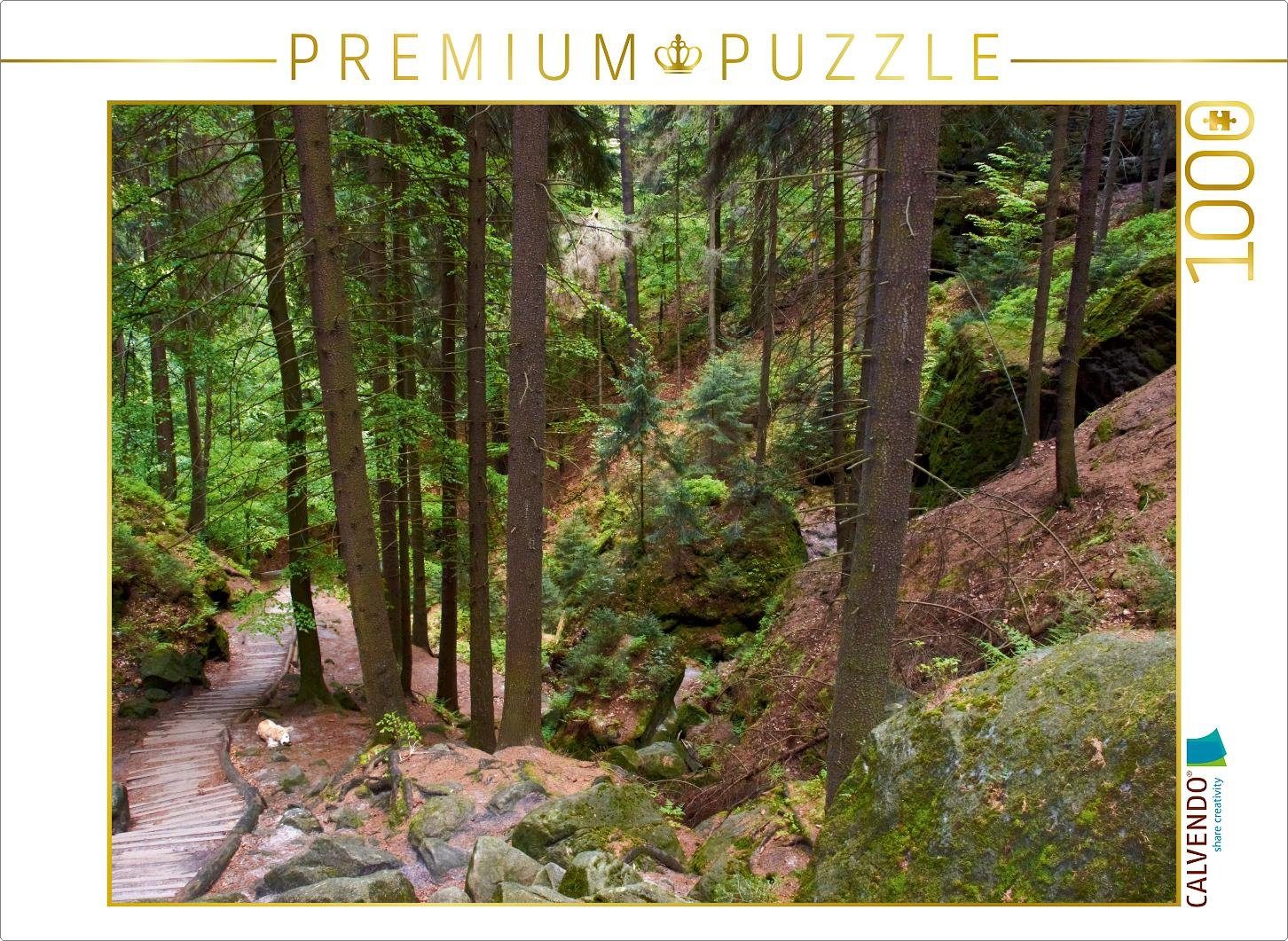 Puzzle CALVENDO Puzzle Schwedenlöcher im Elbsandsteingebirge 1000 Teile Lege-Größe 64 x 48 cm Foto-Puzzle Bild von Veronika Rix