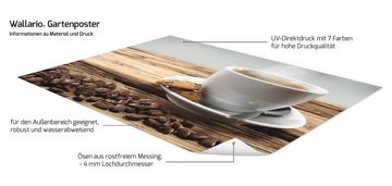 Wallario Sichtschutzzaunmatten Heiße Tasse Kaffee mit Kaffeebohnen