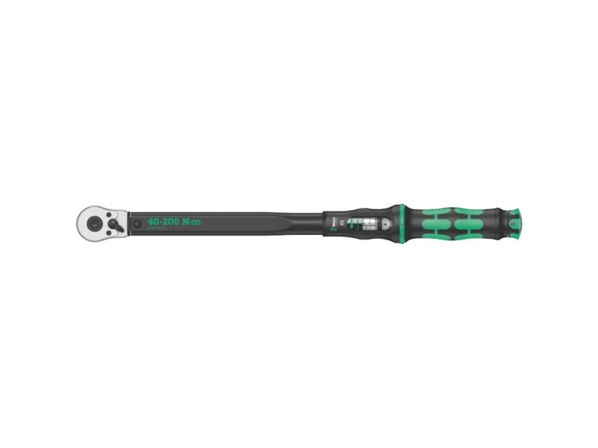 Wera Drehmomentschlüssel Click-Torque C 3, 1/2"-Vierkant-Antrieb, Umschaltknarre mit 45 Zähnen, 40-200 Nm
