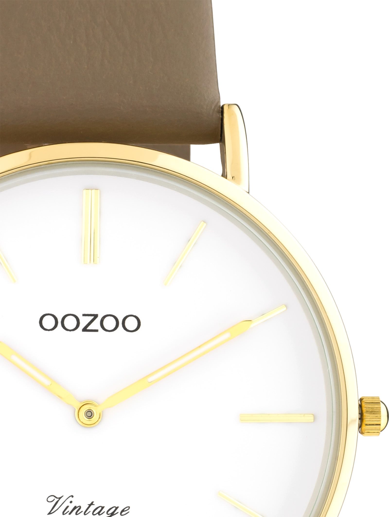 OOZOO Quarzuhr Oozoo Damen Armbanduhr braun Analog, (Analoguhr), Damenuhr rund, mittel (ca. 36mm) Lederarmband, Fashion-Style