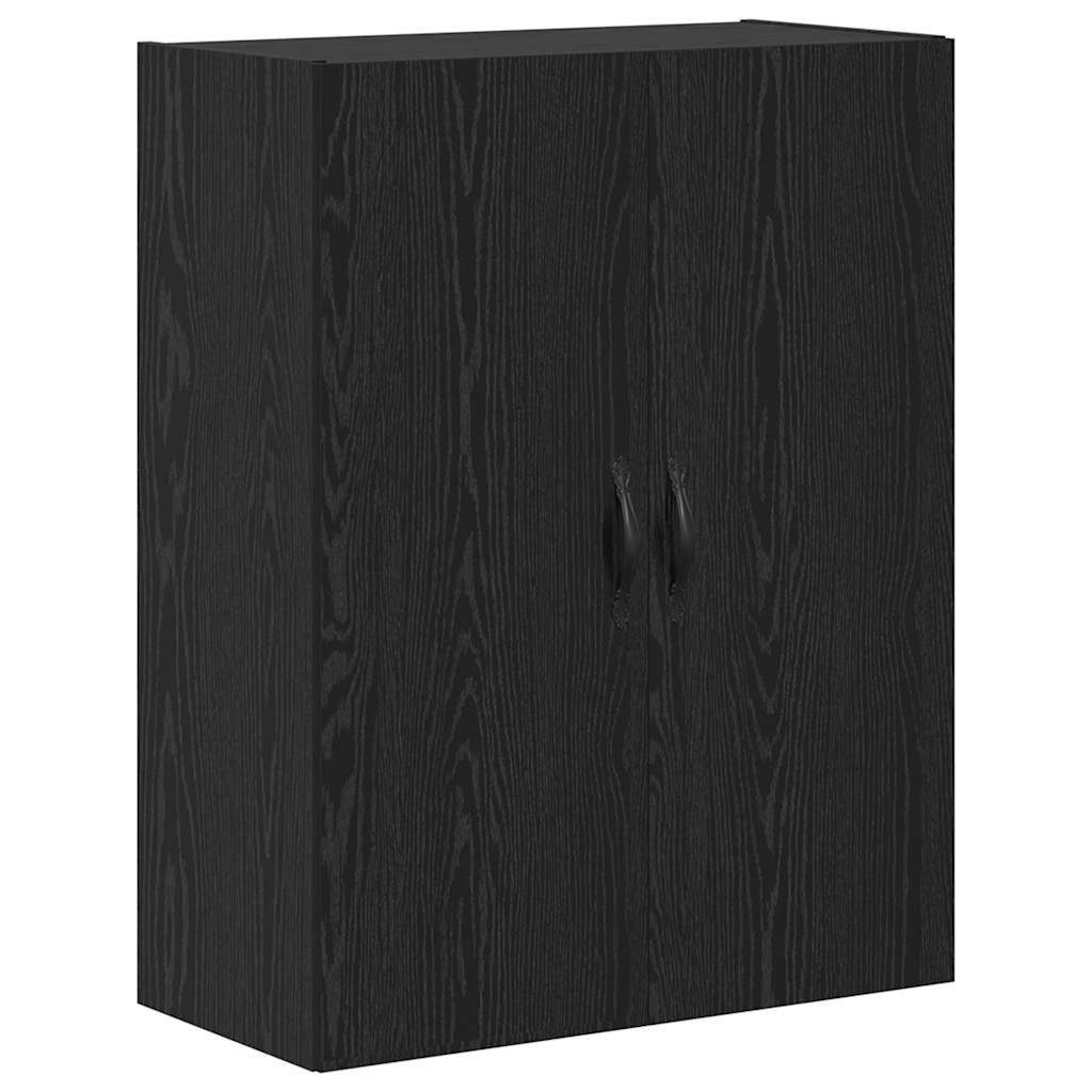 vidaXL Highboard Highboard 2 pcs Schwarz Eichen-Optik Ingenieurholz und Glas (2 St)