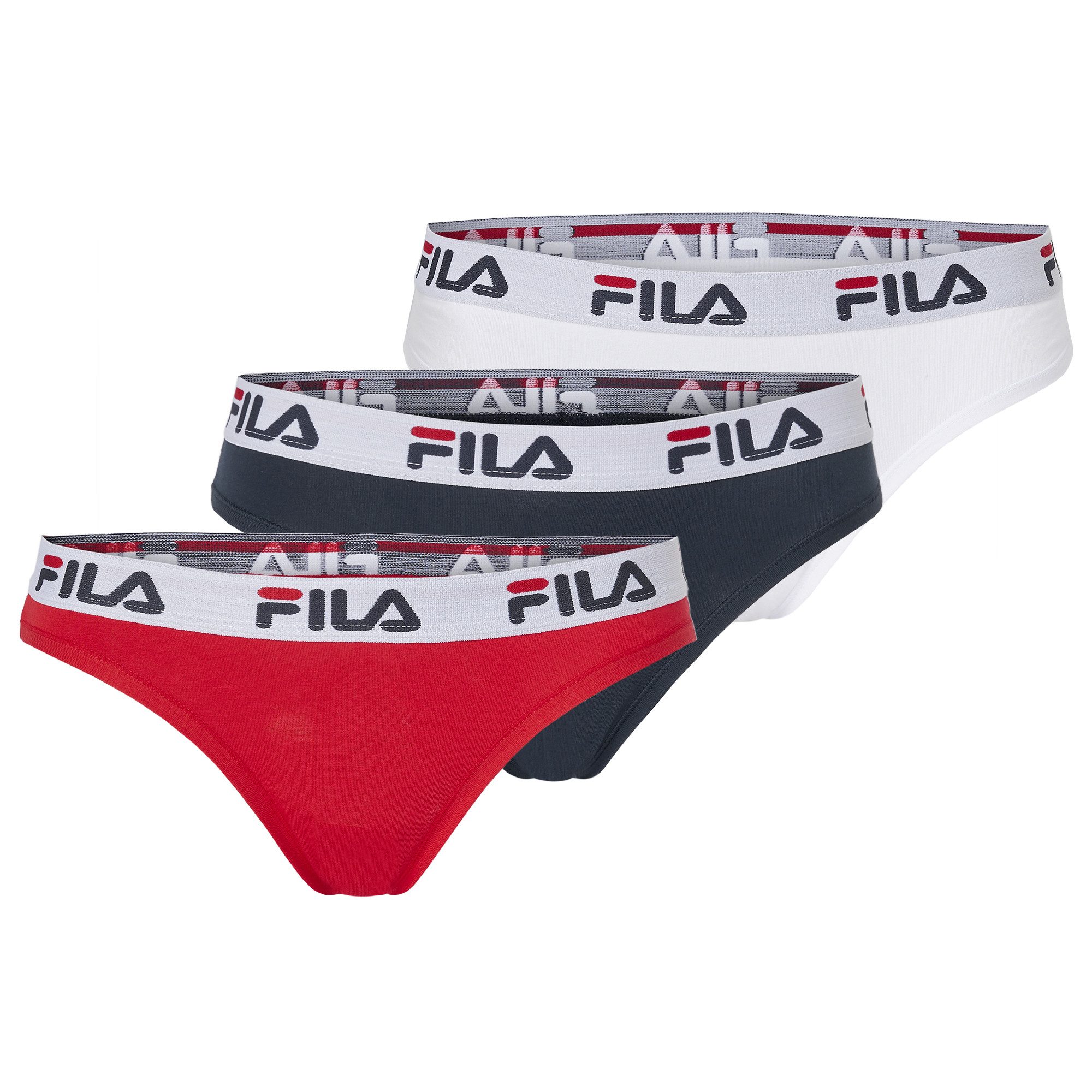 Fila Brasilslip WOMAN BRAZILIAN SLIP (3er Pack) mit elastischem Logobund