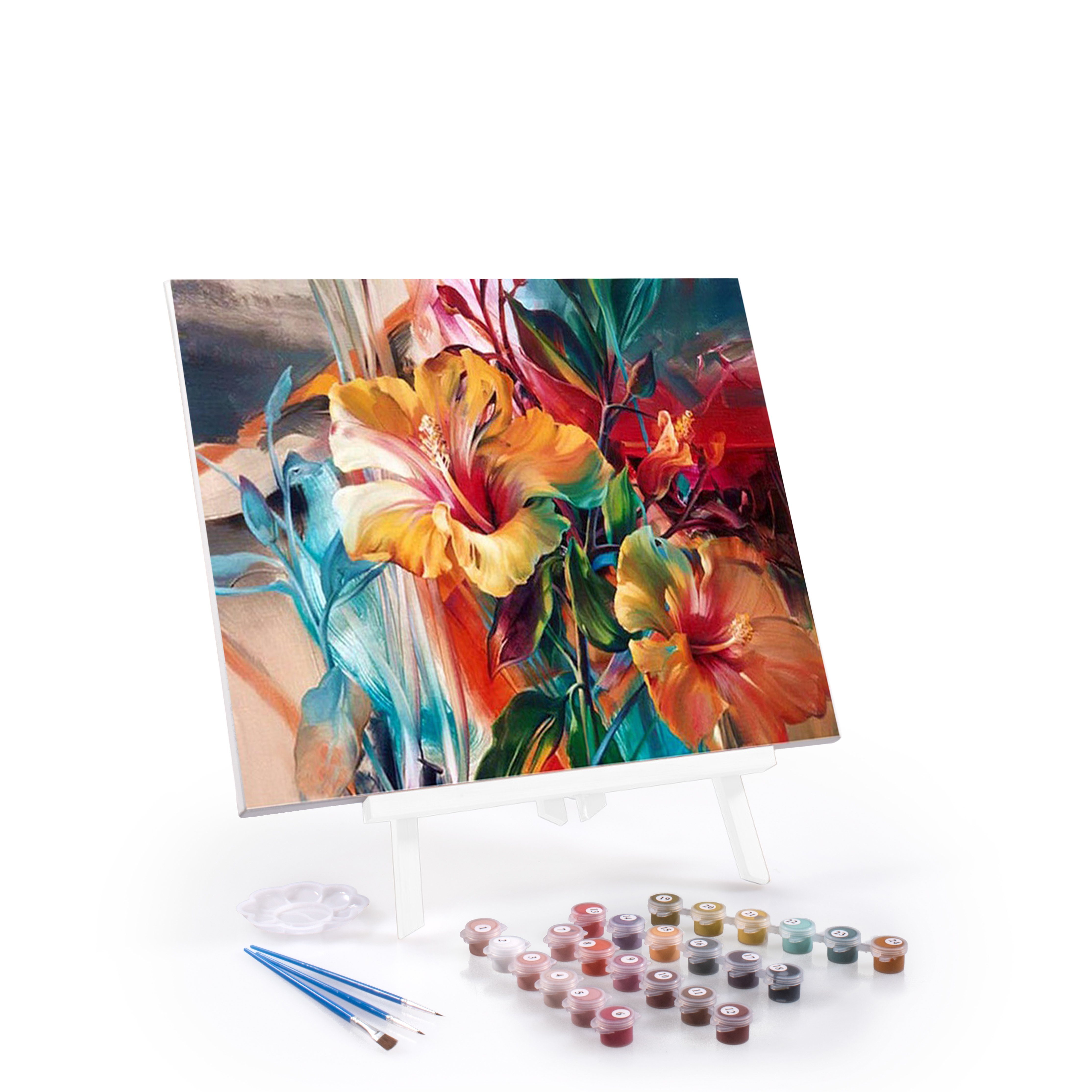 digitCUBE Malen nach Zahlen Ausmalbild 40x50cm auf Rahmen (Paint by Numbers), Malset