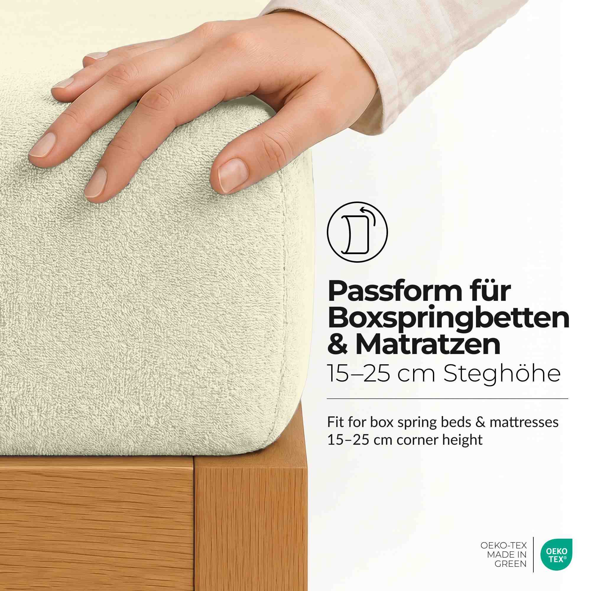 etérea Himmlische Qualität Spannbettlaken etérea Frottee Spannbettlaken 90x200 - 200x220 cm, Baumwolle, Gummizug: rundum, (1 Stück)