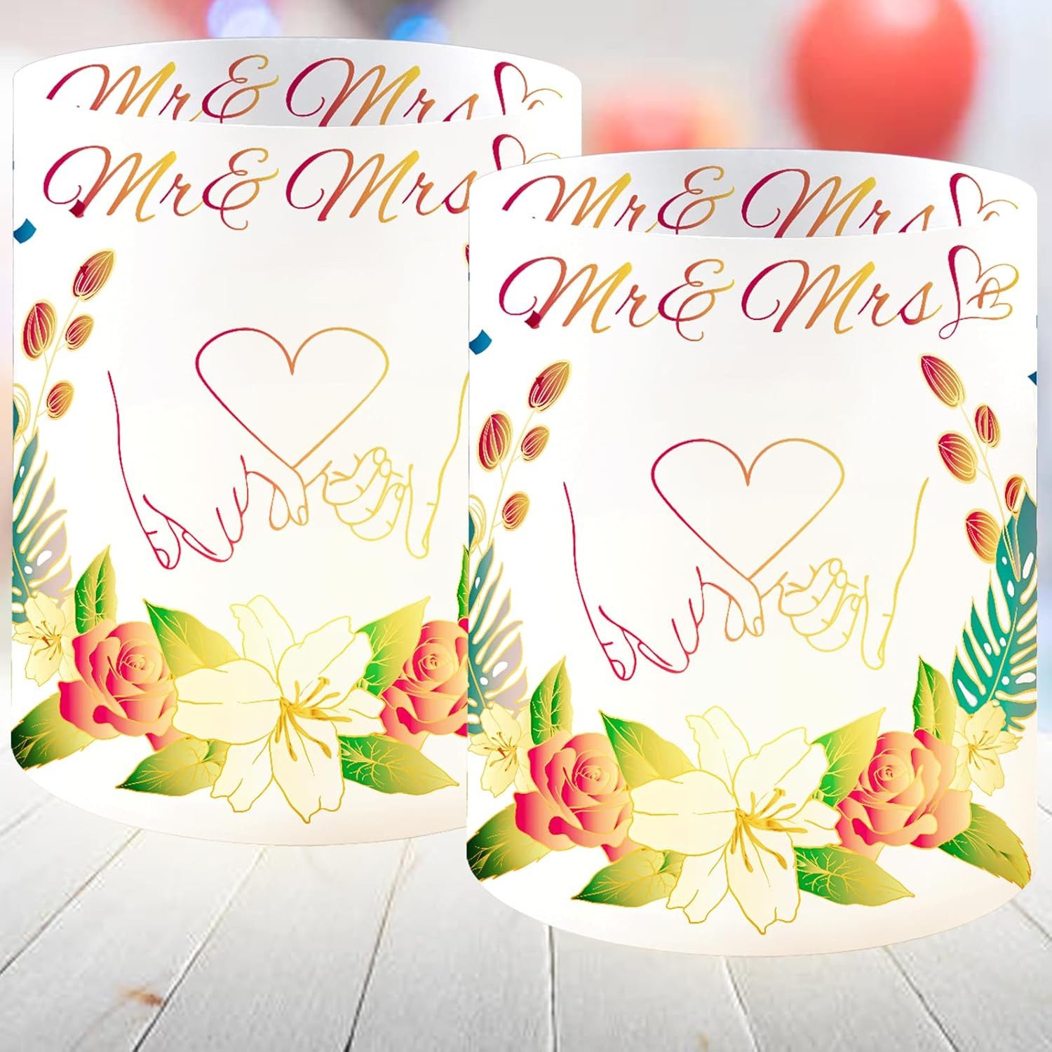 aitsite Windlicht 12er Set Papier Laternen Tischdeko Hochzeit Eukalyptus Event Deko (Dekorationsset Papierlaternen für Hochzeit und Feier, 12 Stück Papierlaternen für Tischdekoration bei Events), Faltbare Papierlaternen 12er Set mit Eukalyptus Design