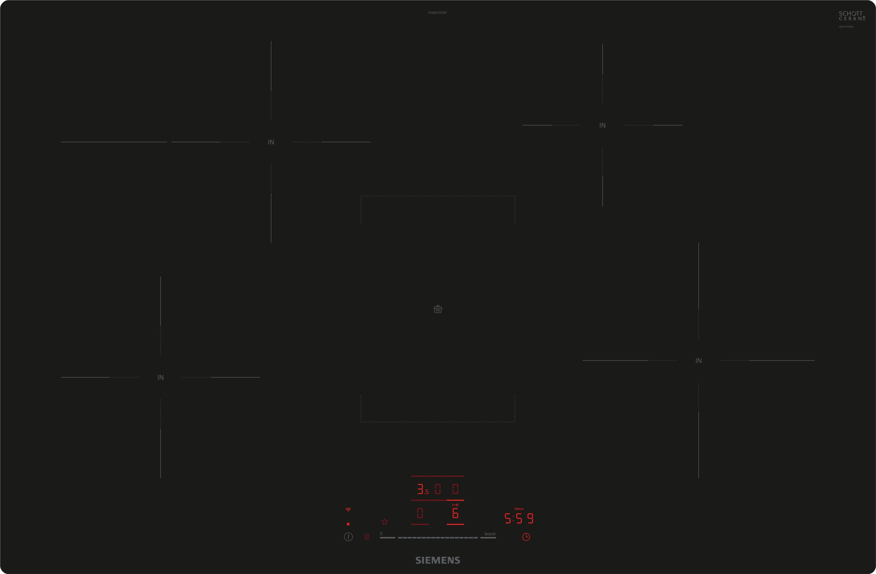 SIEMENS Induktions-Kochfeld iQ300 EH801HFB1E