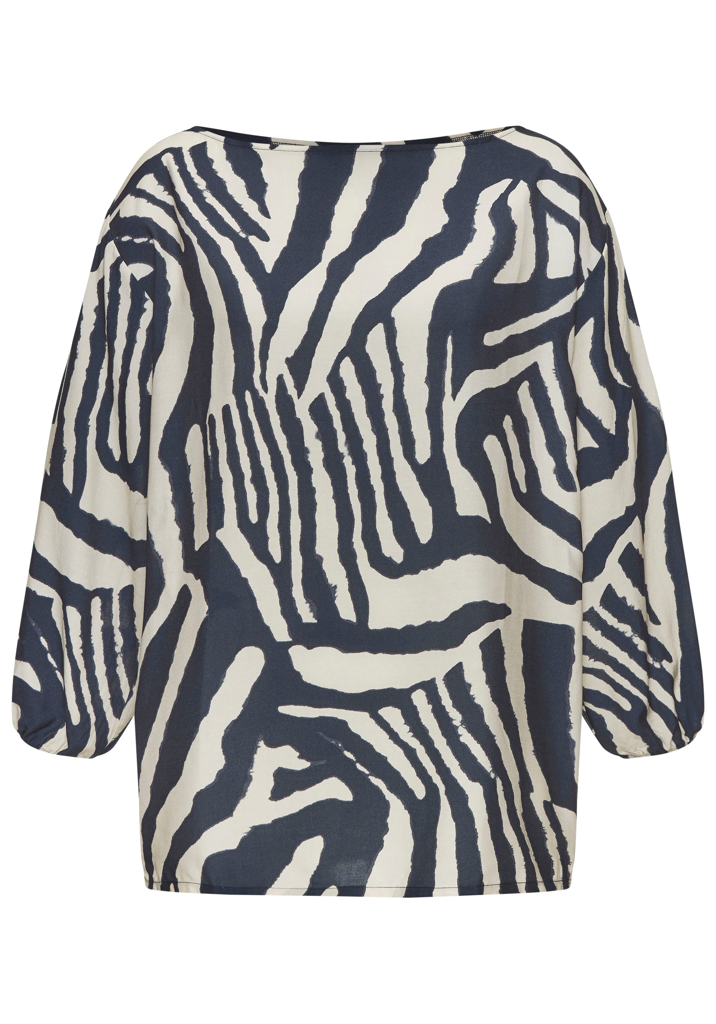 LASCANA Schlupfbluse mit Animalprint aus leichter Viskose-Webware Damenbluse mit 3/4-Ärmeln, festlich-elegante Druckbluse, Blusenshirt – Bild 2 von 5