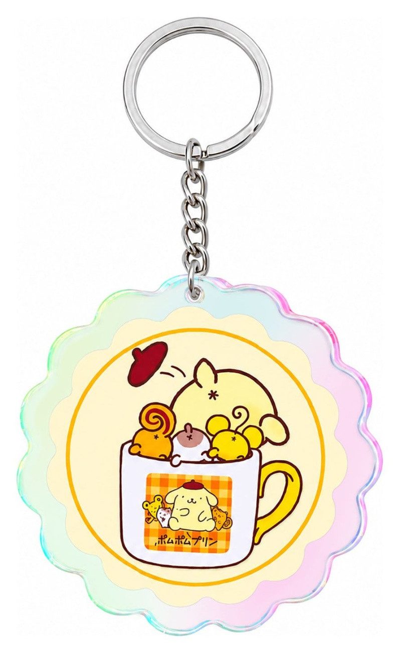 Sakami Merchandise Schlüsselanhänger Sanrio Acryl-Schlüsselanhänger Pompompurin 30th Anniversary Squishy Cu