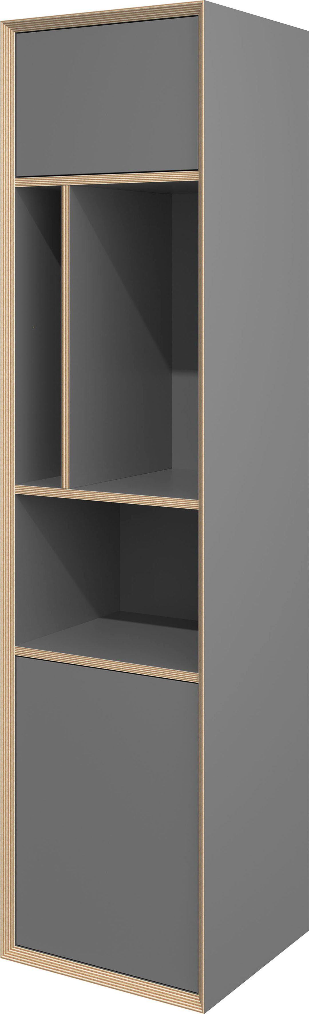 100 % garantierte Qualität zum Vertiko, Müller Serie einer Mehrzweckschrank Wohnwand zur TWO SMALL optimal Bau passend VERTICAL VERTICO LIVING Hochschrank anthrazit