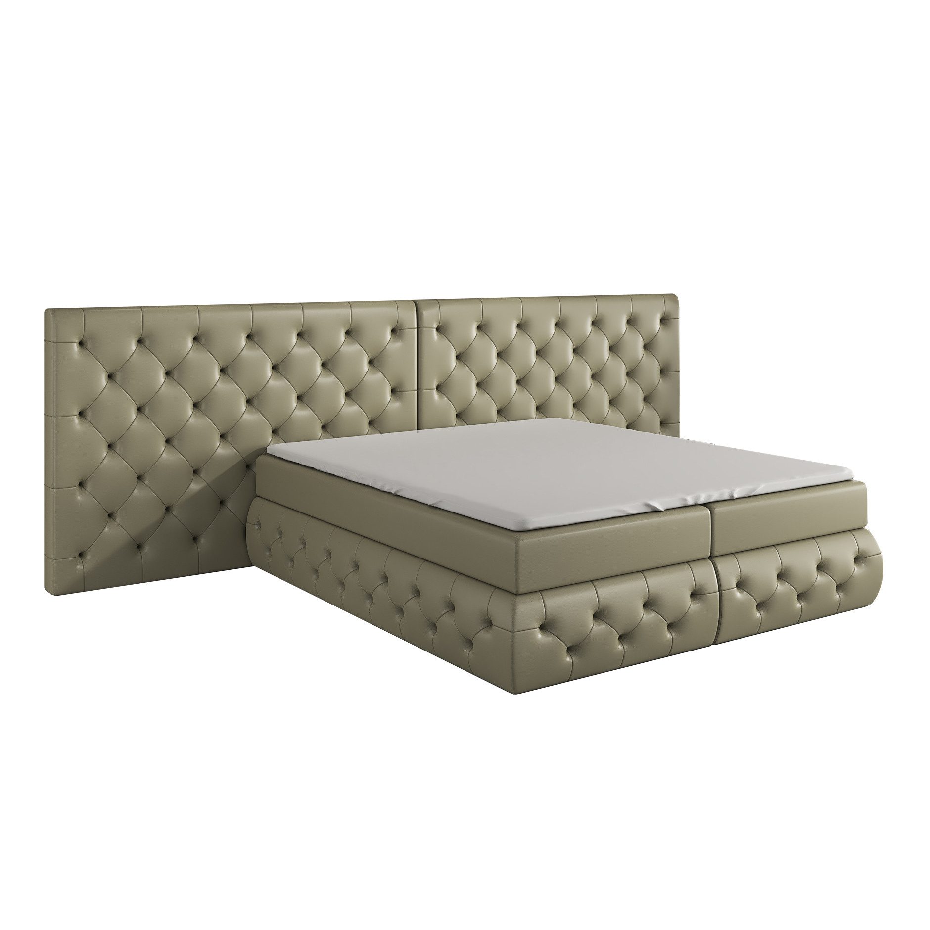 A&J MöbelLand GmbH Boxspringbett OSK mit Bettkasten, Topper und gepolstertem Kopfteil. (Boxspringbett mit Bettkasten und gepolstertem Kopfteil. Inclusiv Topper!, TOP ANGEBOT), Länge 208cm Höhe 106 cm