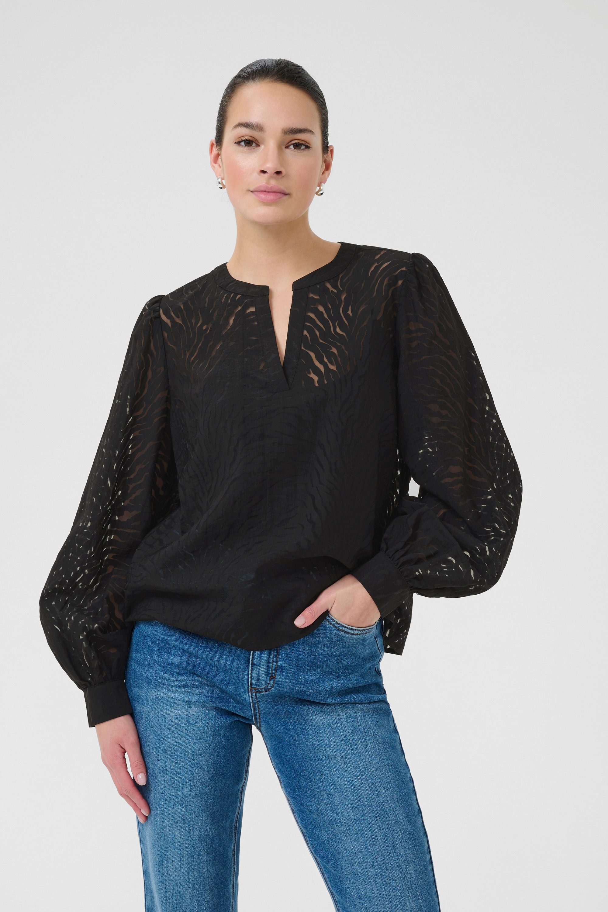Langarmbluse Langarm-Bluse KAvivian