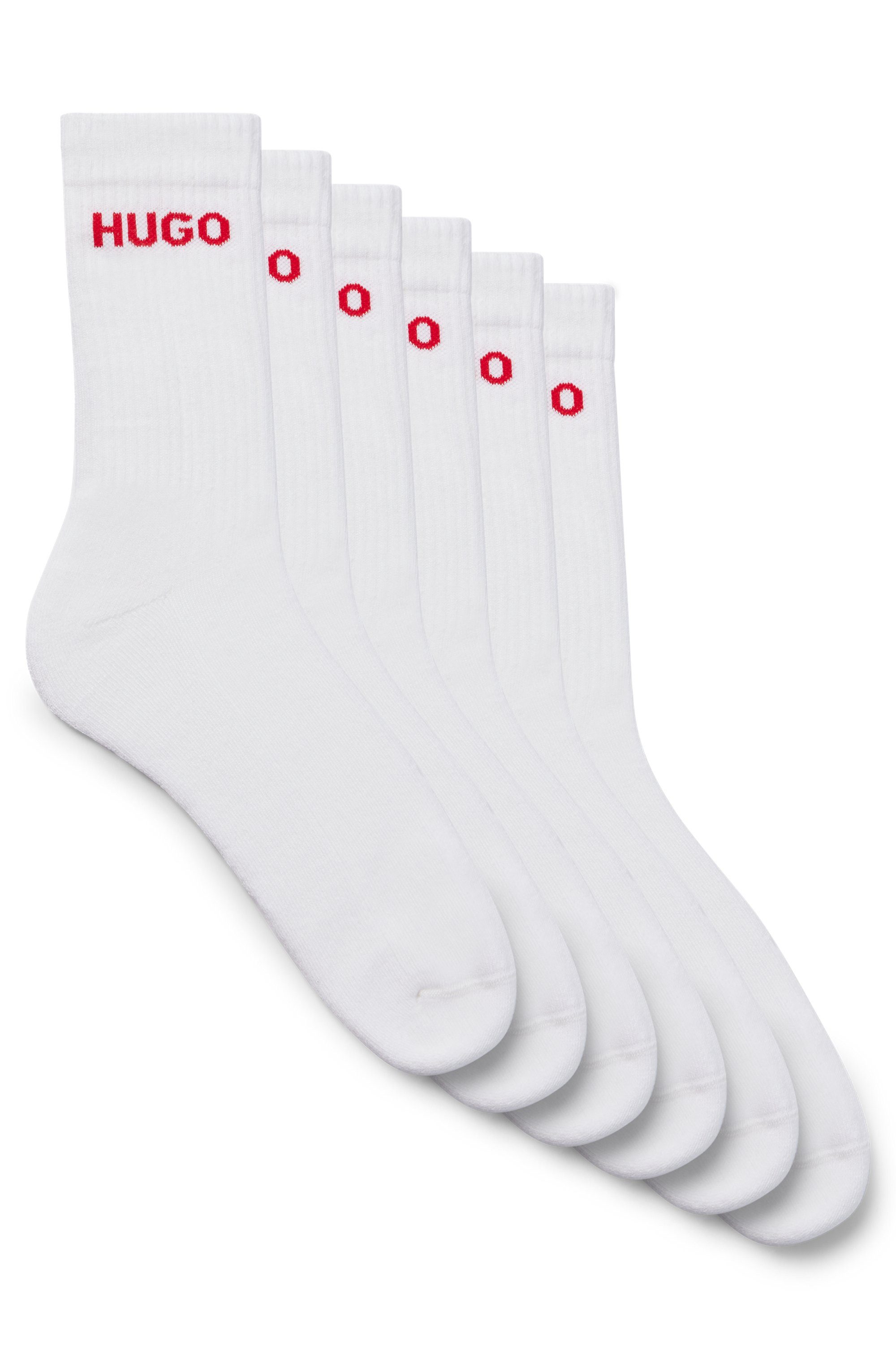 HUGO Socken 6P QS RIB LOGO CC (Packung, 6-Paar, 6er Pack) mit eingestrickte günstig online kaufen